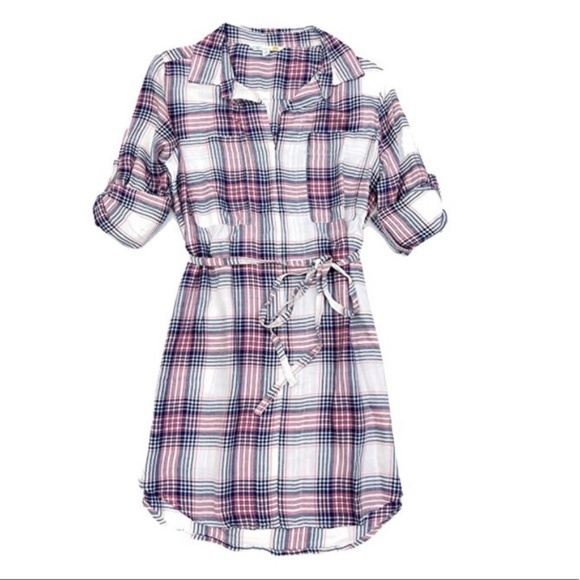 ✨HP✨C&C California Sasha Plaid Shirt Dress - Picture 2 of 4
